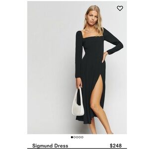 Reformation Sigmund Dress Black - Size 6